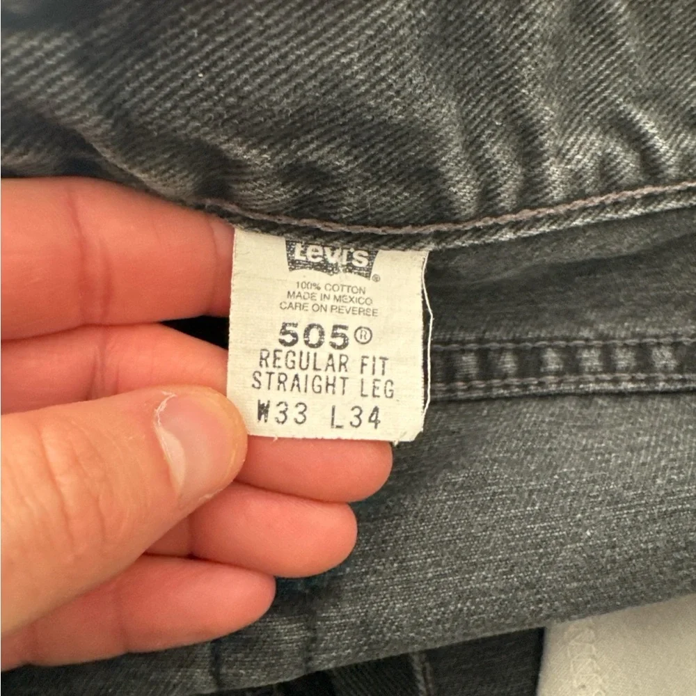 Vintage 505 Levi’s Men’s Black Faded Jeans Early‎ 2000’s Size 33x34 Grunge Skate